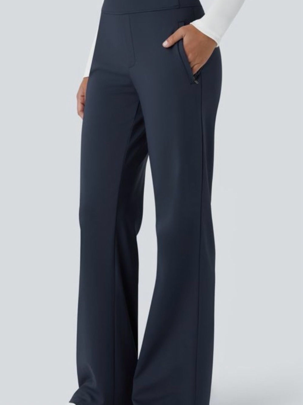Halara Flex DayStretch High Waisted Straight Leg Work Pants Navy Blue XL Reg